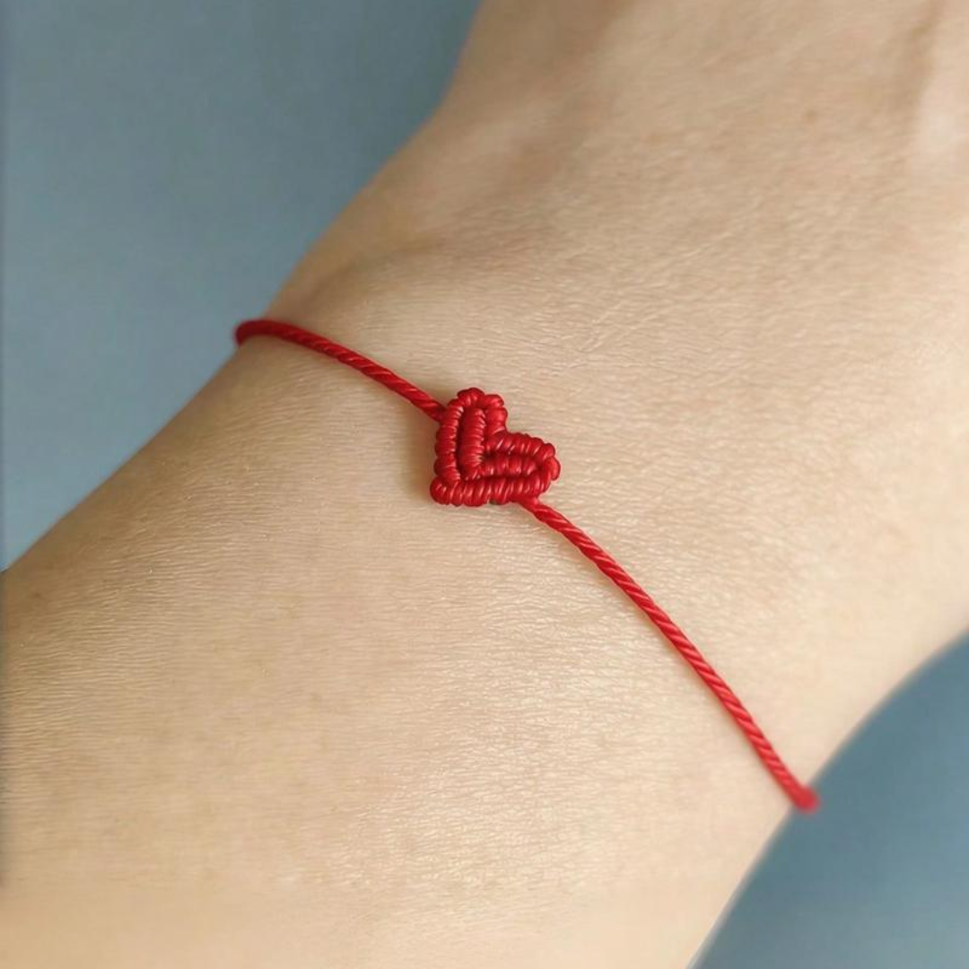 Adjustable Woven Heart Bracelet Set