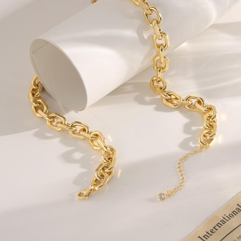 Gold-Tone Paperclip Link Necklace