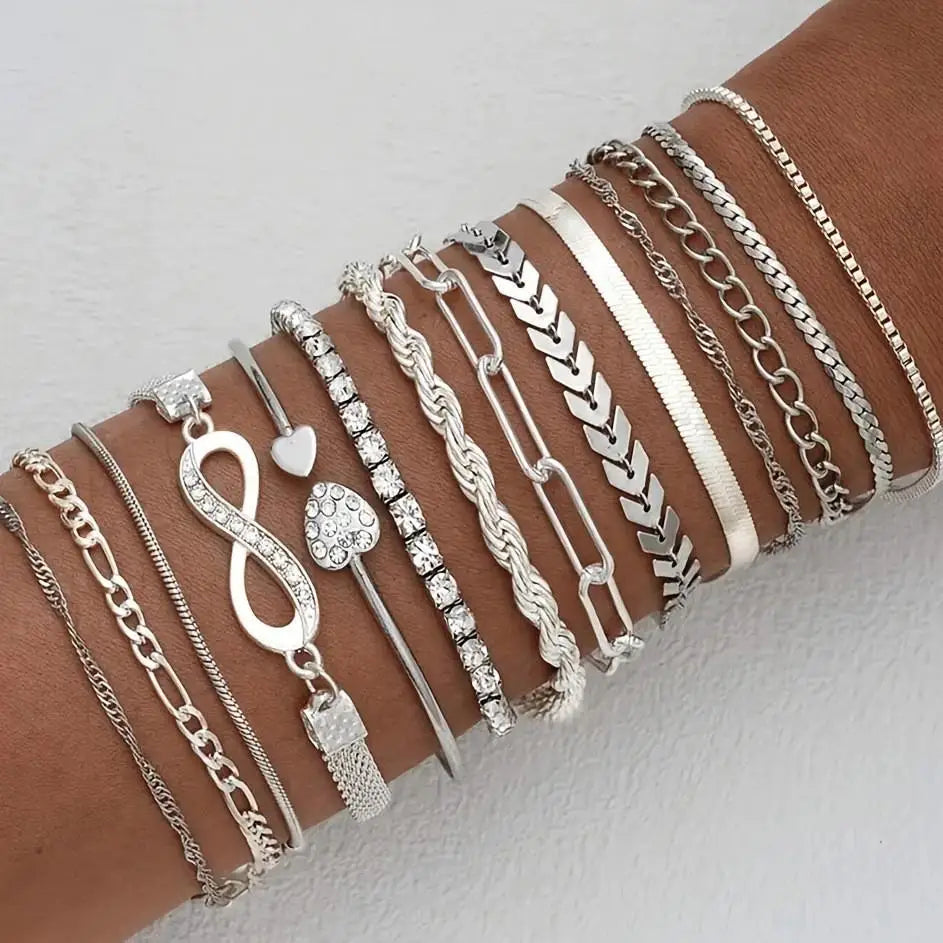 Mixed Chain & Charm Bracelet Stack