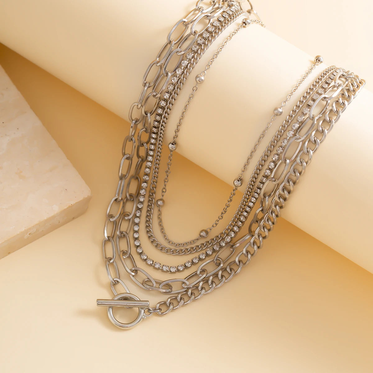 5 Piece Layered Chain Necklace Set