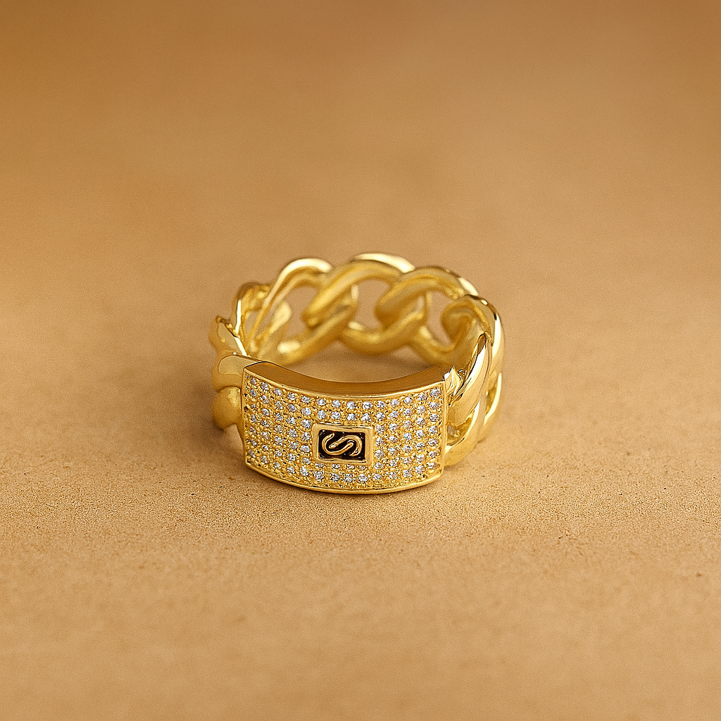 Pavé Cuban Link Ring
