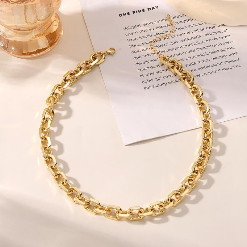 Gold-Tone Paperclip Link Necklace