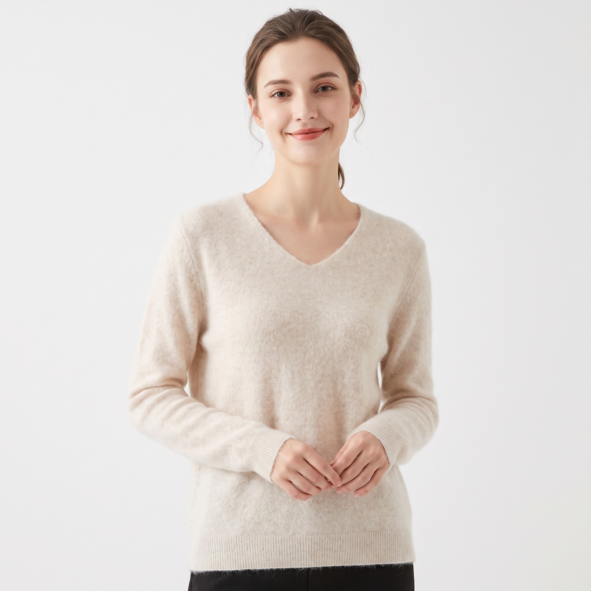 The Ottilie Fluffy V-Neck — front