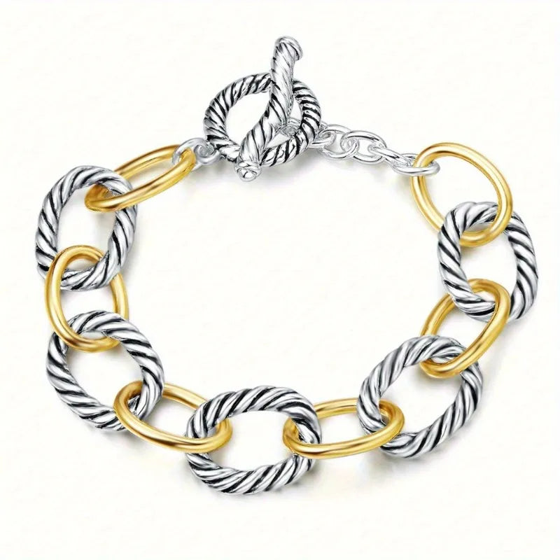 Dual Tone Chunky Link Bracelet