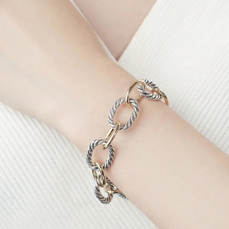 Dual Tone Chunky Link Bracelet