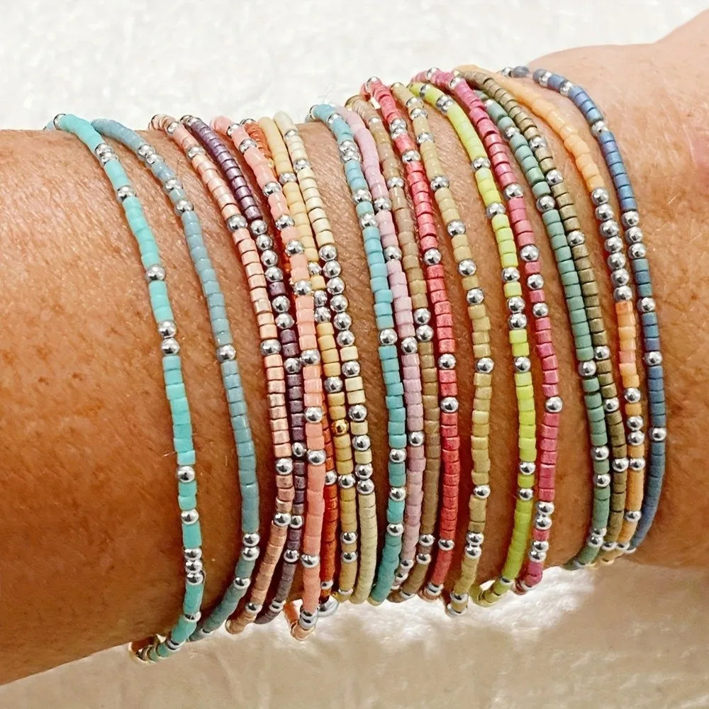 Colorful Beaded Bracelet Stack