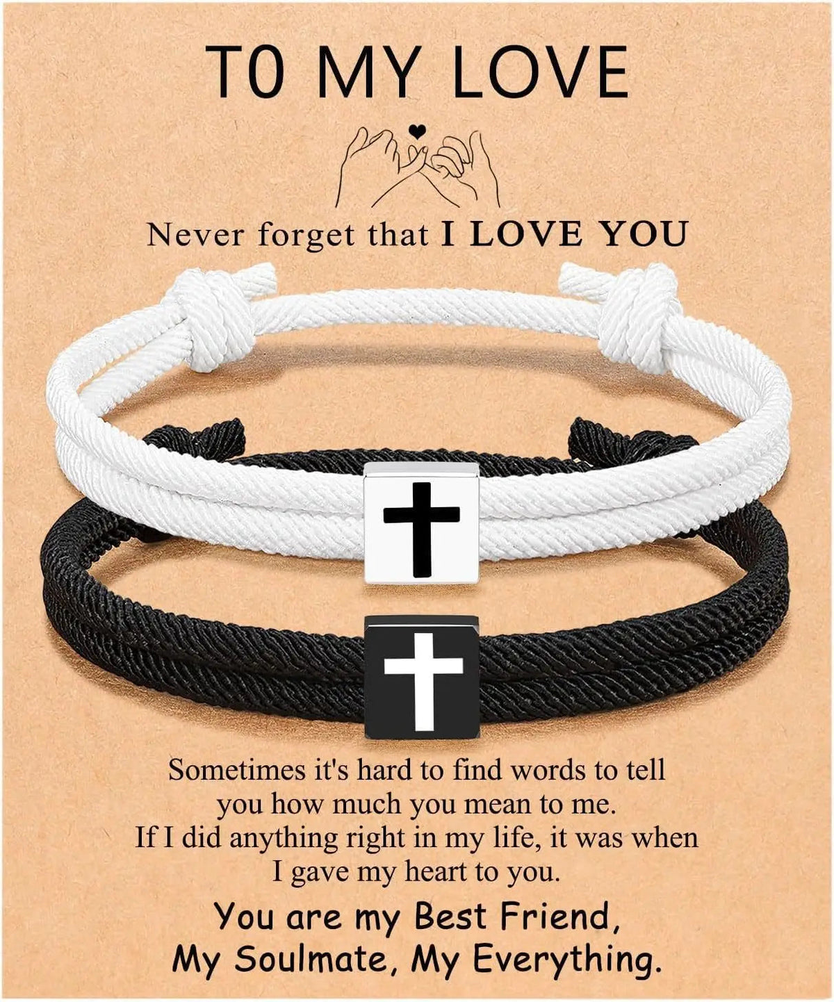 Matching Rope Cross Bracelet Set