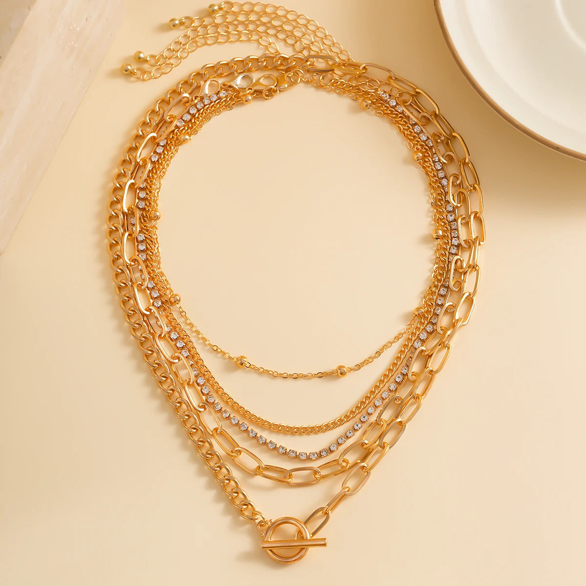 5 Piece Layered Chain Necklace Set