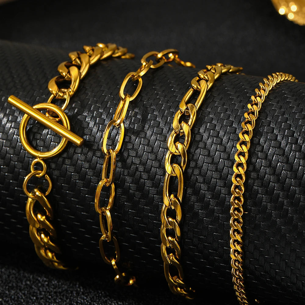 4 Piece Polished Metal Bracelet