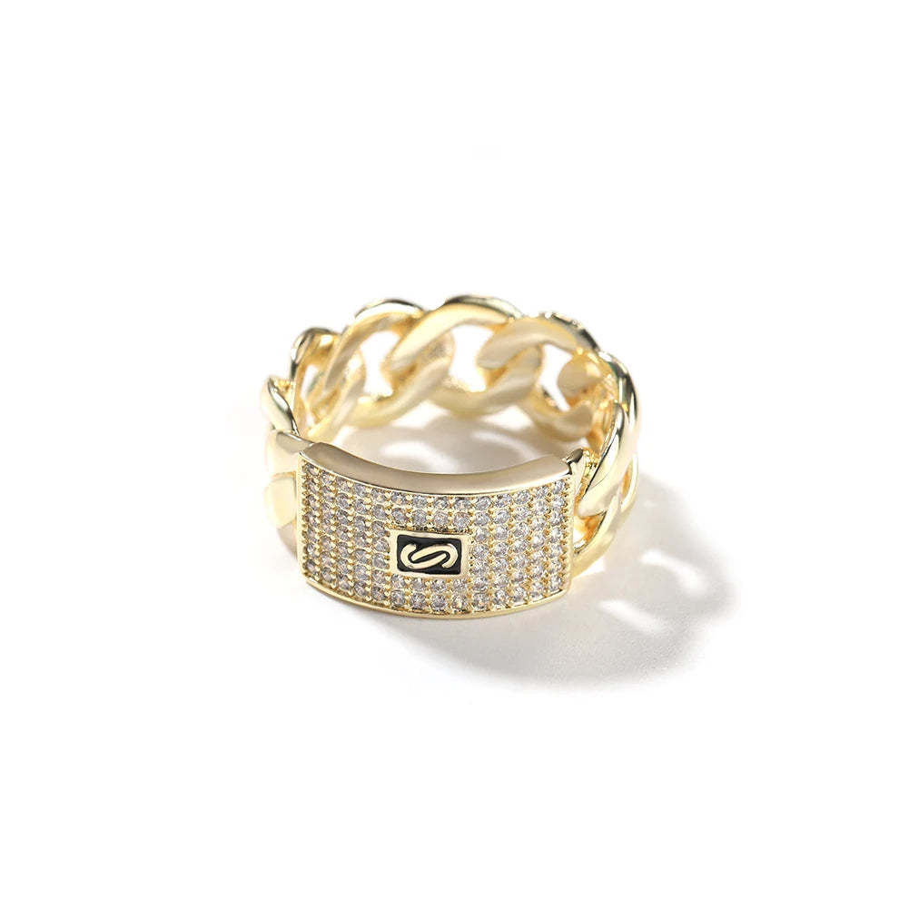 Pavé Cuban Link Ring