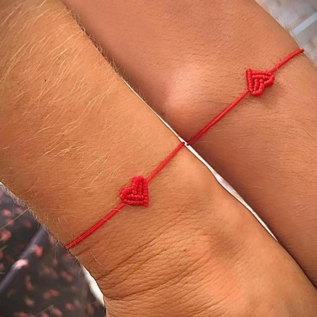 Adjustable Woven Heart Bracelet Set