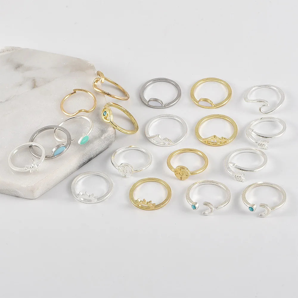 Vintage Celestial Knuckle Ring Set