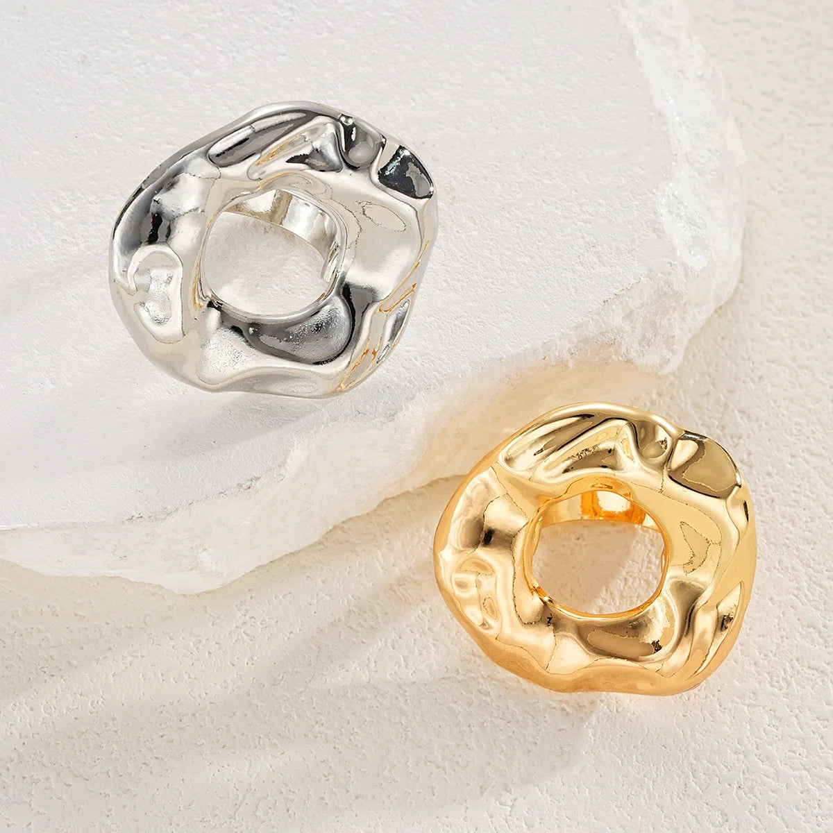 Bold Abstract Ring Duo