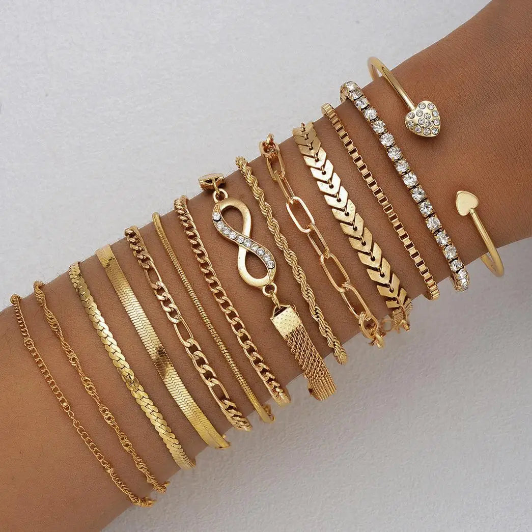 Mixed Chain & Charm Bracelet Stack