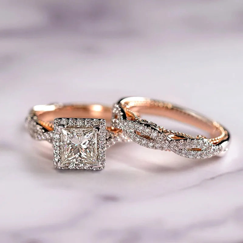 3 Piece Gold-Tone Promise Ring Set