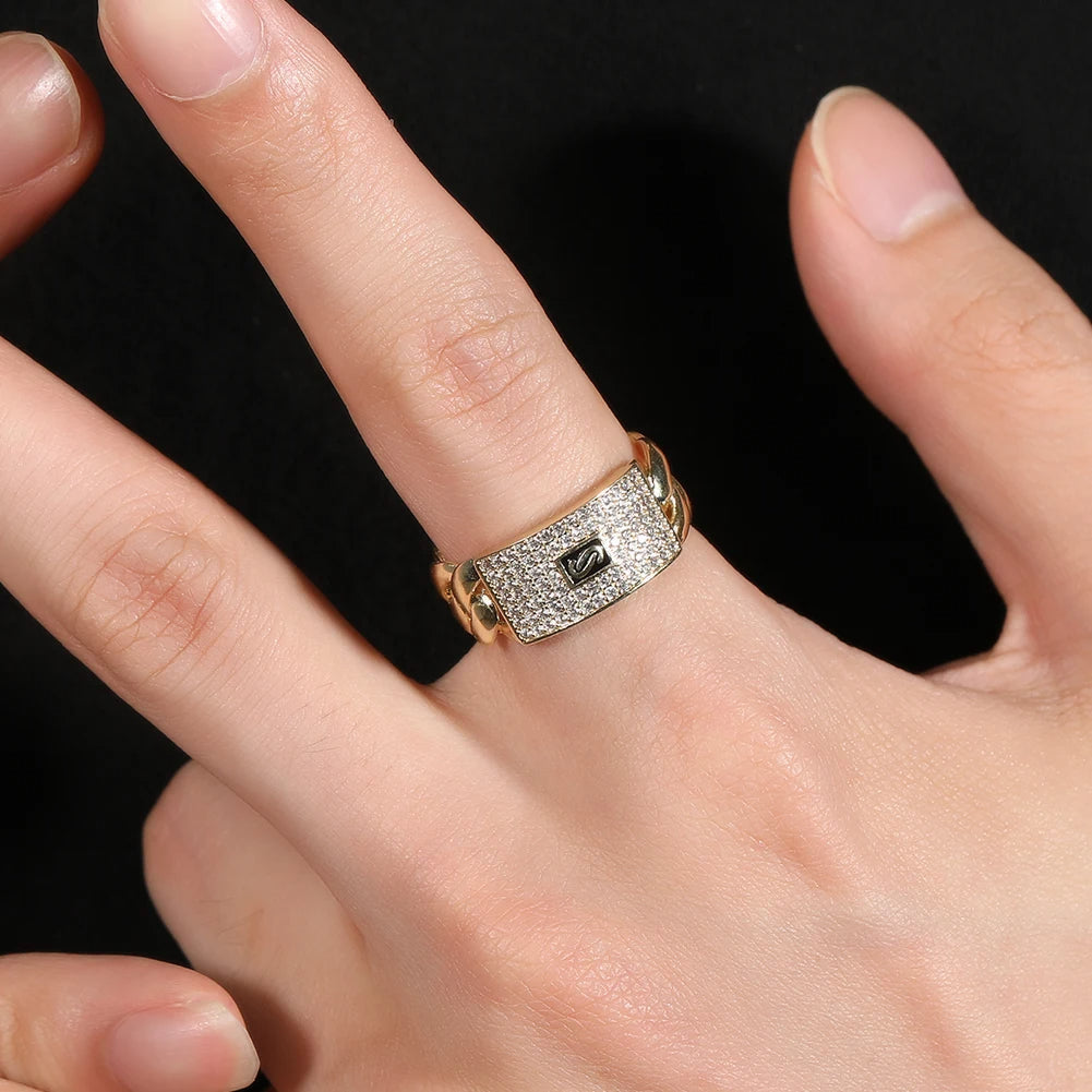 Pavé Cuban Link Ring