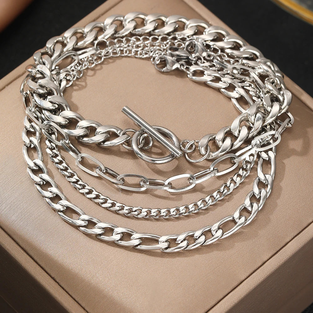 4 Piece Polished Metal Bracelet