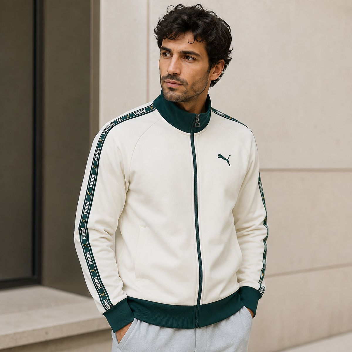 Men's Retro Knit Track Jacket
