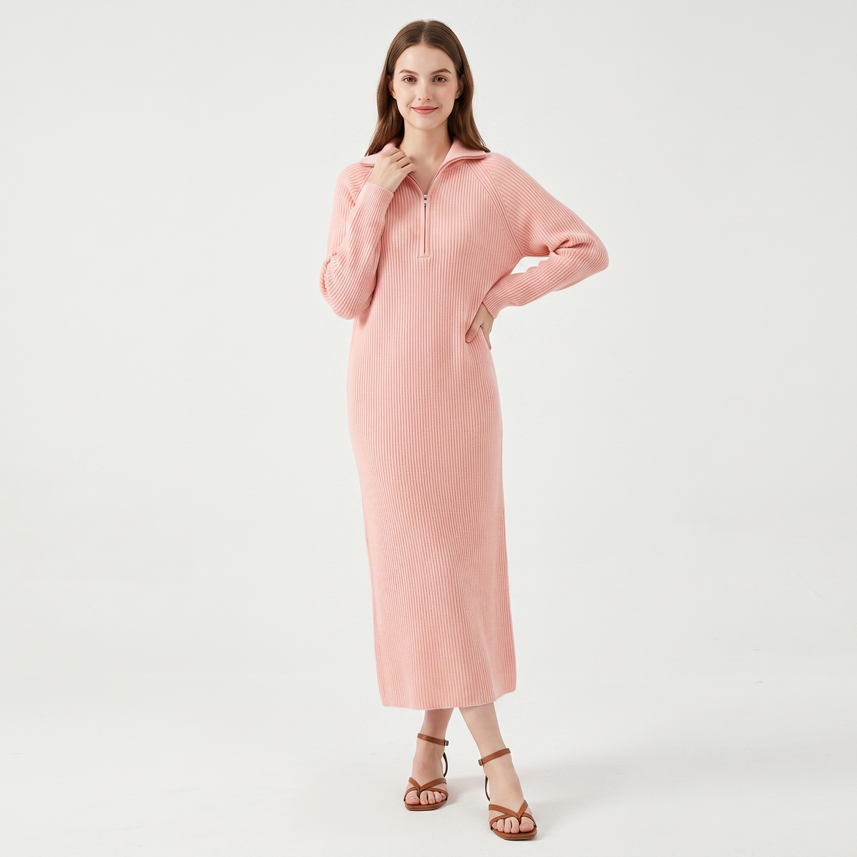 The Louisa Half-Zip Knit Dress — side