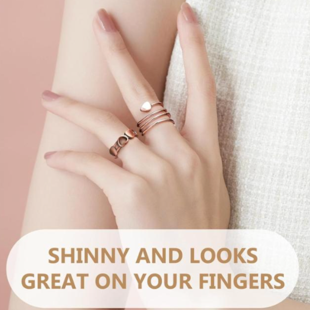 Rose-Tone Heart Ring Duo