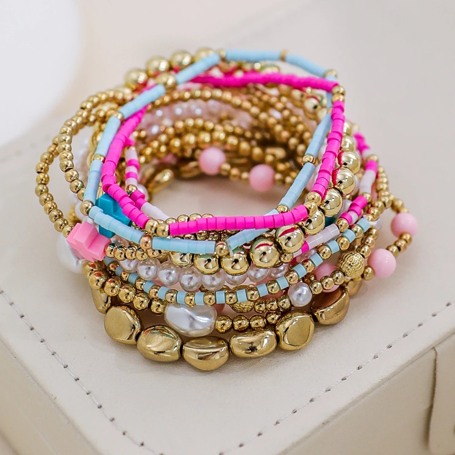 Cross Charm Bracelet Stack