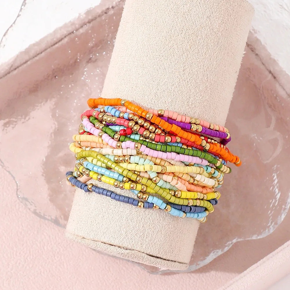 Colorful Beaded Bracelet Stack
