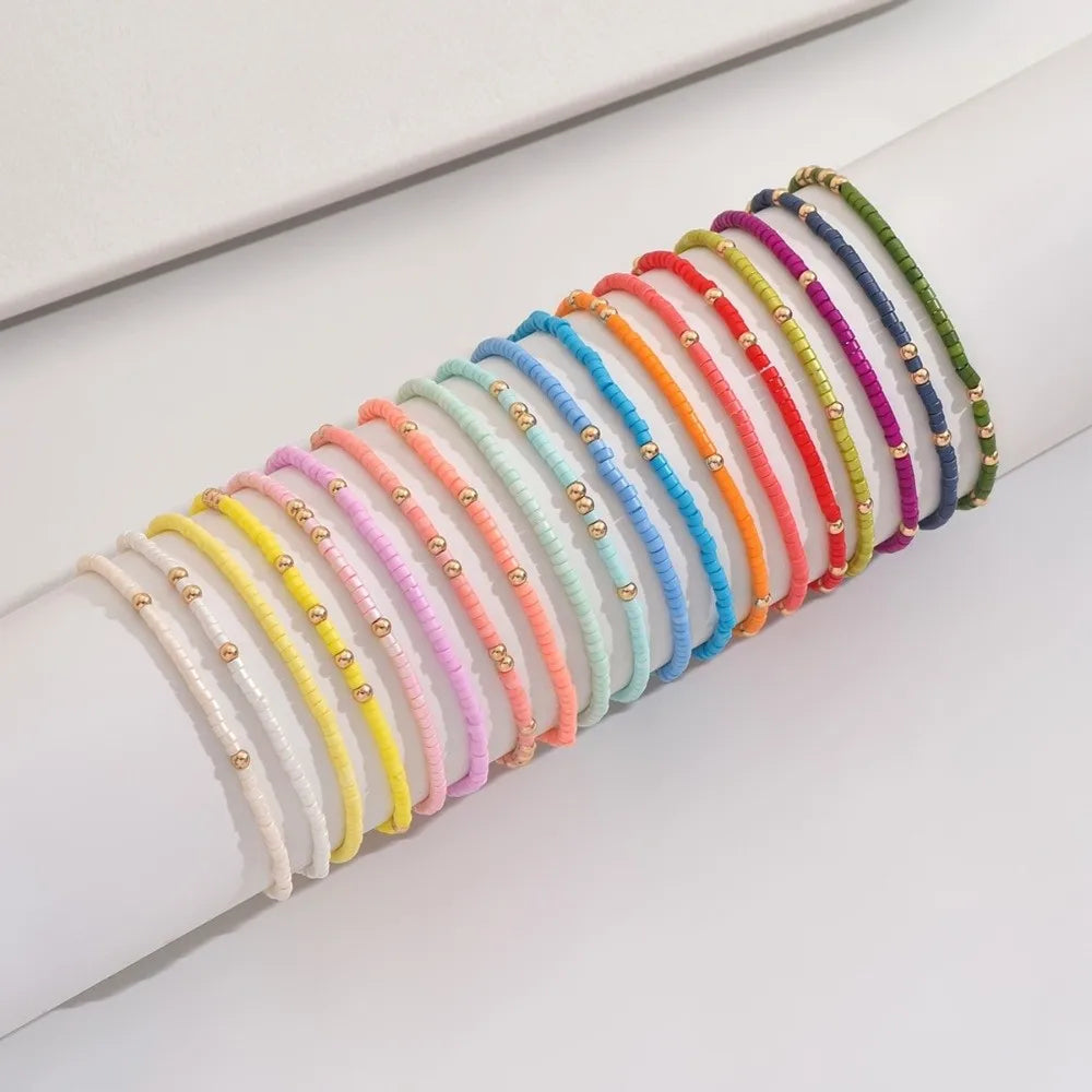 Colorful Beaded Bracelet Stack