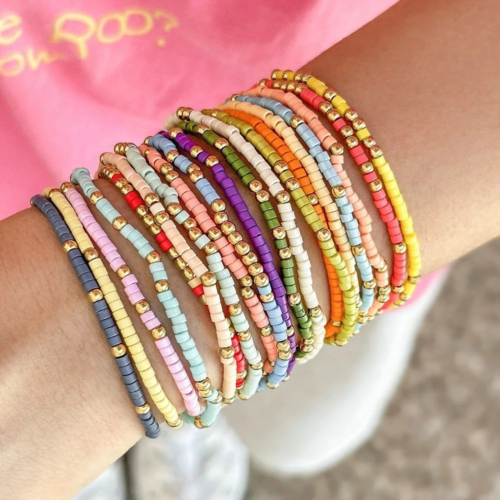 Colorful Beaded Bracelet Stack