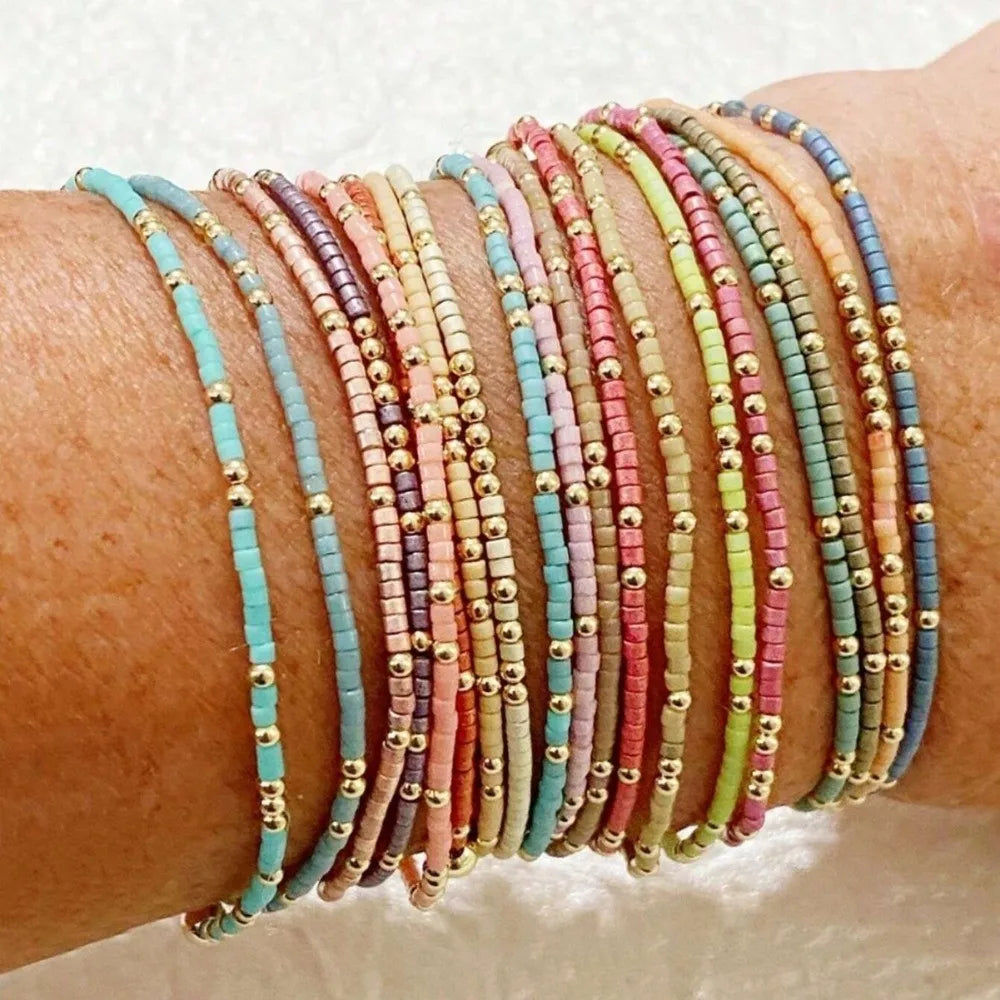 Colorful Beaded Bracelet Stack